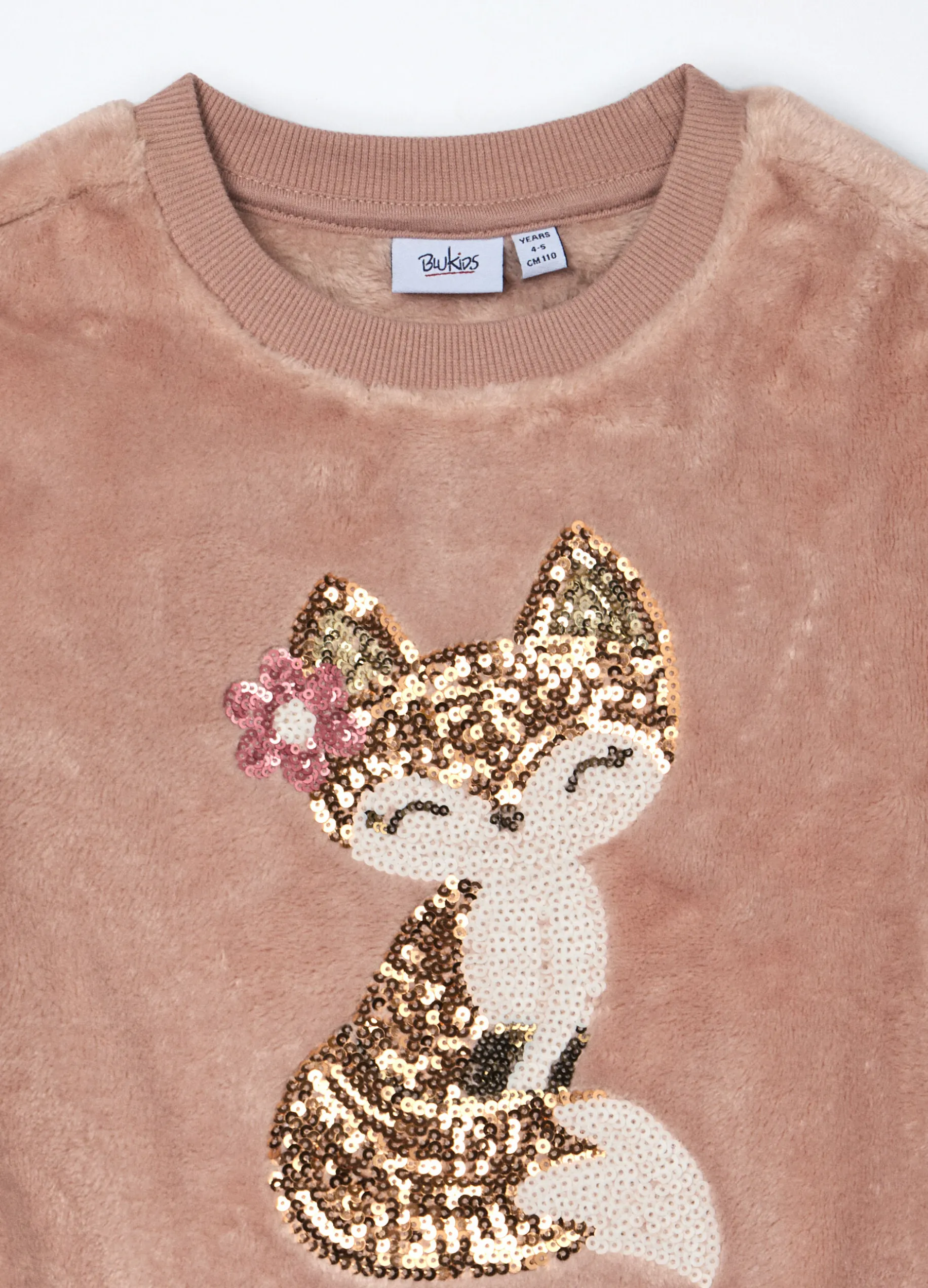 Felpa in pile con paillettes bambina