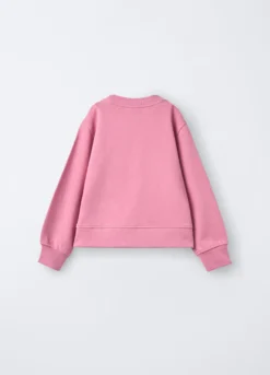 Felpa in puro cotone garzato bambina