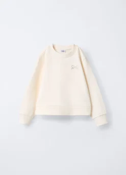 Felpa in puro cotone garzato bambina