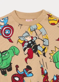 Felpa Marvel in french terry di puro cotone bimba