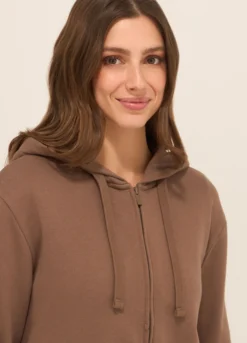 Felpa misto cotone con cappuccio donna