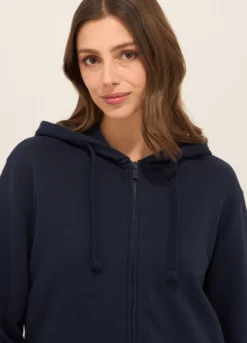 Felpa misto cotone con cappuccio donna
