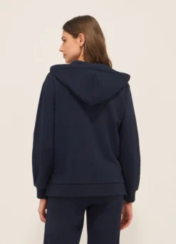 Felpa misto cotone con cappuccio donna