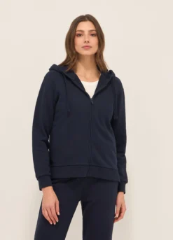 Felpa misto cotone con cappuccio donna