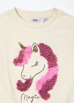 Felpa misto cotone con paillettes bambina