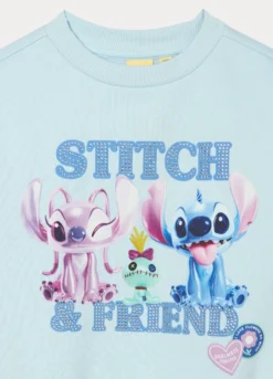 Felpa Stitch misto cotone fleece bambina