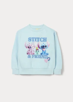 Felpa Stitch misto cotone fleece bambina