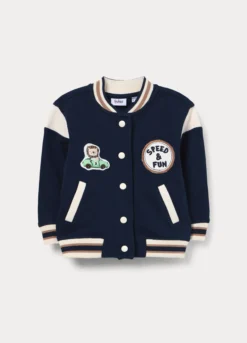 Felpa varsity in french terry di puro cotone