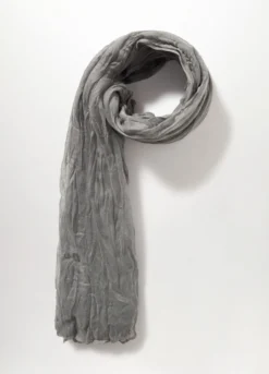 Foulard crinkle tinta unita donna