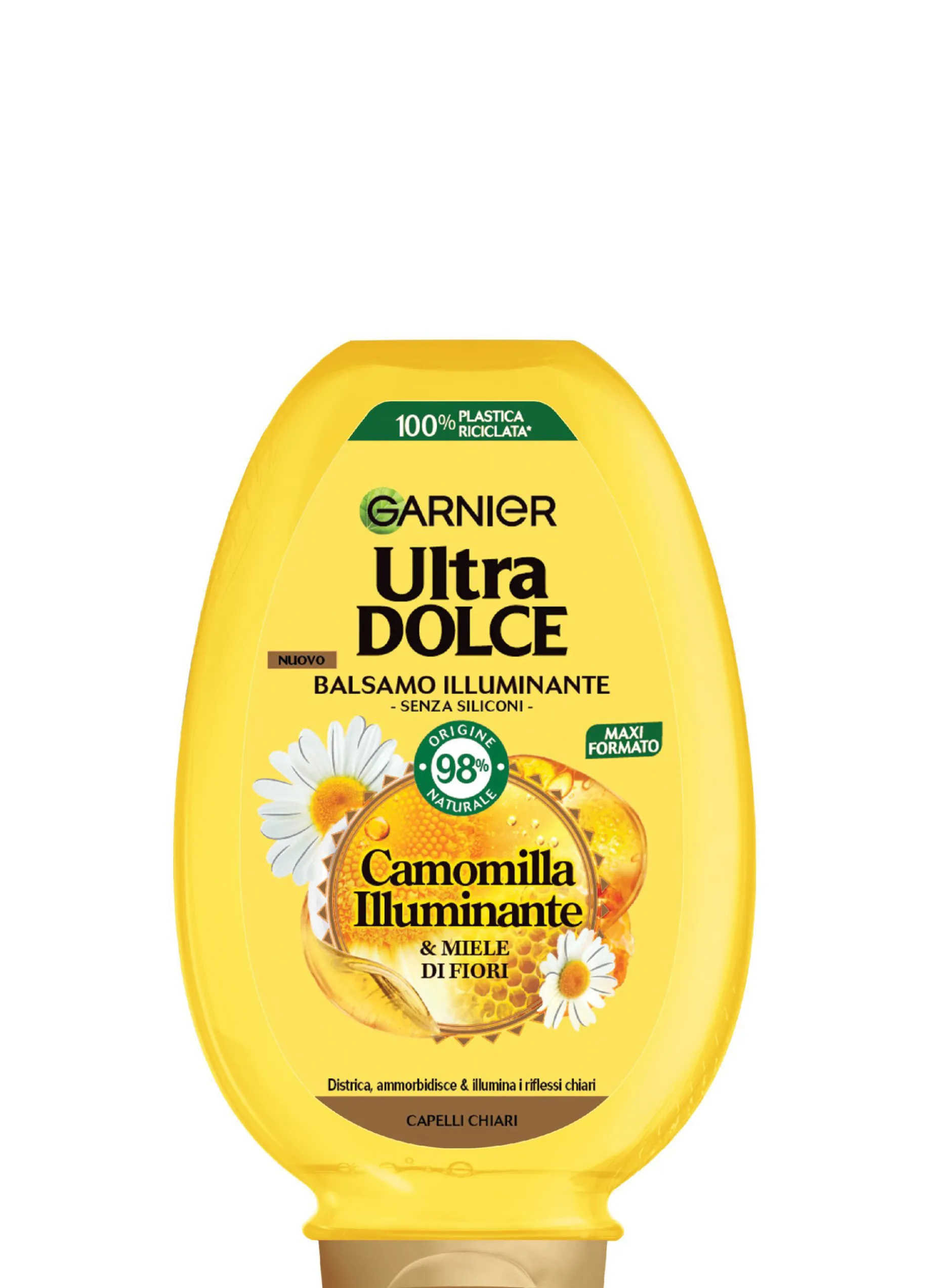 Garnier Balsamo Ultra Dolce Camomilla e Miele, Balsamo per Capelli Chiari, 250 ml.