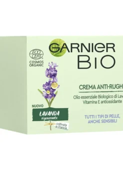 Garnier Bio Crema Viso Anti-rughe Lavanda Rigenerante, Crema Viso Anti-età Anti-rughe, Formula alla Lavanda, 50 ml.