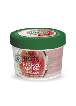 Garnier Fructis Hair Food Anguria Rivitalizzante, Maschera 3-in-1 per Capelli Fini, Balsamo, Maschera e Trattamento senza Risciacquo, 97% di Ingredienti di Origine Naturale, Senza Siliconi.