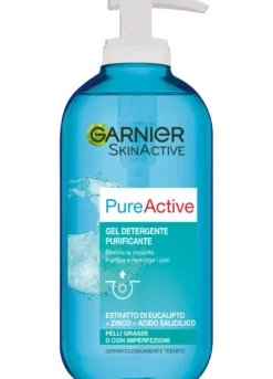 Garnier Gel Detergente Pure Active, Gel detergente purificante quotidiano per pelli miste-con Imperfezioni, 200 ml.