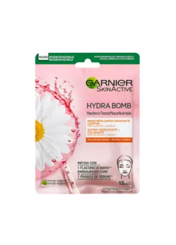 Garnier Maschera in Tessuto HydraBomb, Formula Idratante e Lenitiva per Pelli Secche e Sensibili, Camomilla, 32 ml.