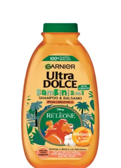 Garnier Shampoo Bambini e Bambine Ultra Dolce Bambini Albicocca 2in1, Shampoo Delicato Ideale per i Bambini, 300 ml.