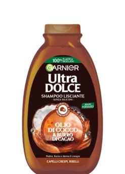 Garnier Shampoo Ultra Dolce Olio di Cocco e Burro di Cacao, Shampoo per Capelli Crespi, 300 ml.