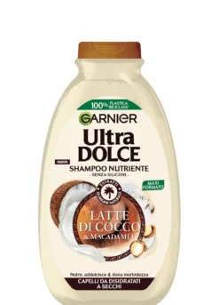 Garnier Shampoo Ultra Dolce Latte di Cocco e Macadamia, Capelli Morbidi e Setosi, 300 ml.