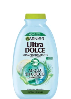 Garnier Shampoo Ultra Dolce Acqua di Cocco e Aloe Vera, Idrata i Capelli senza Appesantire, 300 ml.
