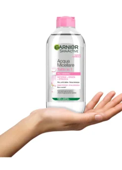 Garnier SkinActive, Acqua Micellare Tutto in 1, Pelli sensibili, Maxi formato, 400 ml.