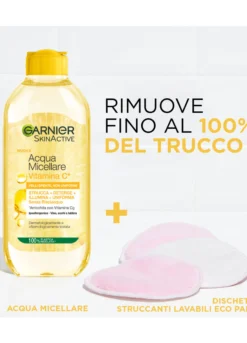 Garnier SkinActive, Acqua Micellare Tutto in 1, Vitamina C, Pelli Spente e Non Uniformi, 400 ml.