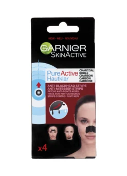 Garnier Strips Viso Pure Active Charcoal, Strip Zona-T contro i punti neri, Formula arricchita con carbone vegetale, Efficace in soli 15 minuti.