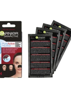 Garnier Strips Viso Pure Active Charcoal, Strip Zona-T contro i punti neri, Formula arricchita con carbone vegetale, Efficace in soli 15 minuti.