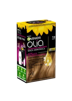 Garnier Tinta Capelli Olia, Colorazione permanente senza ammoniaca, copre il 100% dei capelli bianchi, Con oli di fiori di origine naturale, Biondo (8.0).