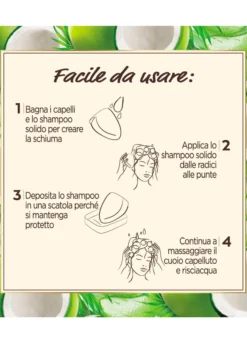Garnier Ultra Dolce Shampoo Solido Cocco e Aloe vera, Per capelli da normali a grassi, Con packaging 100% ecologico plastic-free, 60 gr.