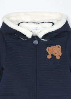 Giacca con cappuccio in cotone matelassé neonato