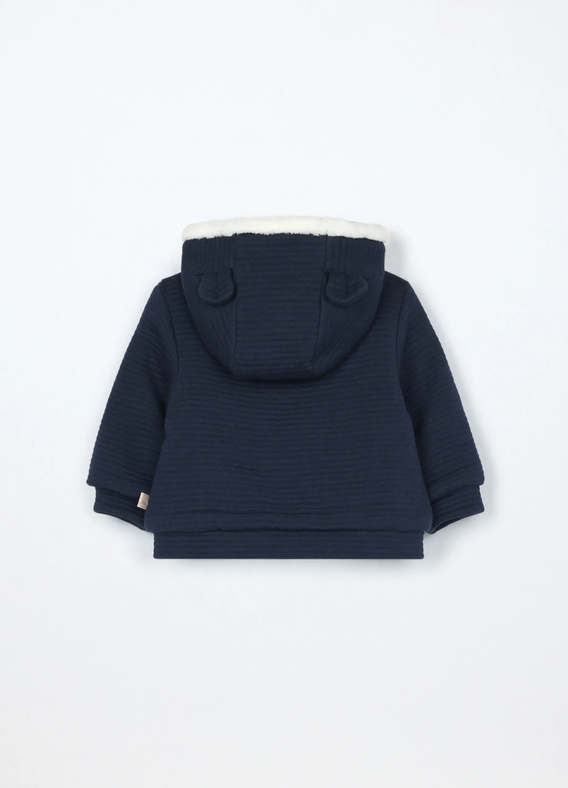 Giacca con cappuccio in cotone matelassé neonato
