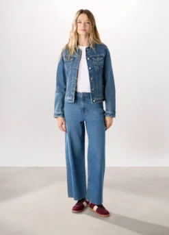 Giacca in denim di puro cotone donna