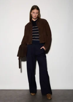 Giacca in vera pelle scamosciata donna