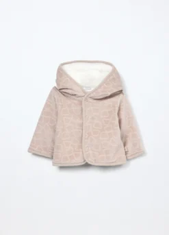 Giacca velour con cappuccio