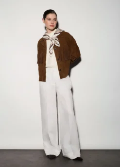 Gilet a collo alto con lavorazione a trecce donna