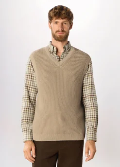 Gilet a costa inglese in cotone uomo