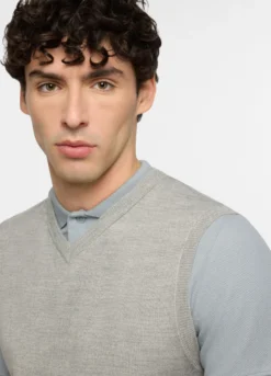 Gilet collo a V in jersey uomo