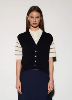 Gilet con scollo a V rasato donna