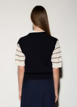 Gilet con scollo a V rasato donna