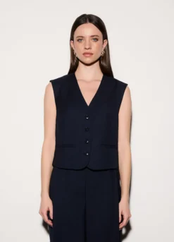 Gilet corto misto viscosa donna