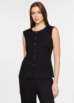 Gilet crinkle in maglia stretch donna