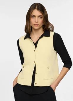 Gilet girocollo in costina donna