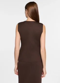 Gilet girocollo in maglia donna