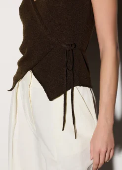 Gilet incrociato in maglia donna