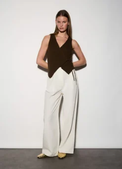 Gilet incrociato in maglia donna