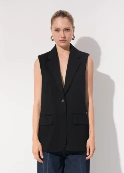 Gilet lungo in punto milano donna