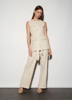 Gilet misto lino donna