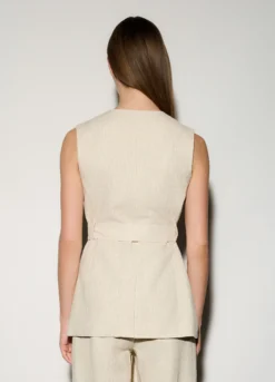 Gilet misto lino donna