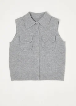 Gilet tricot in pura lana donna