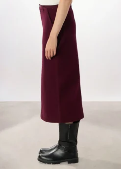 Gonna lunga in denim di cotone stretch donna