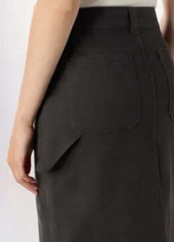 Gonna lunga in denim di cotone stretch donna